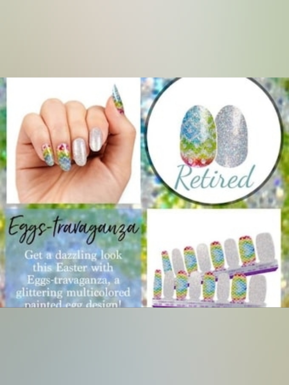 Eggs-travaganza Multicolor & Silver Glitter Press-On Nails Color Street